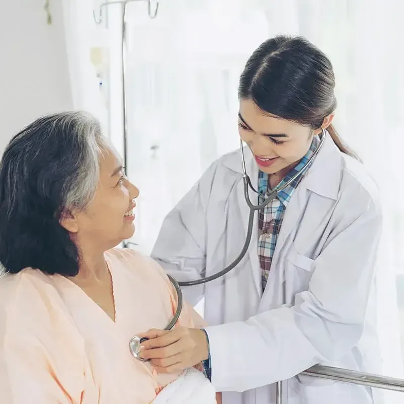 Doctor checking on a resident